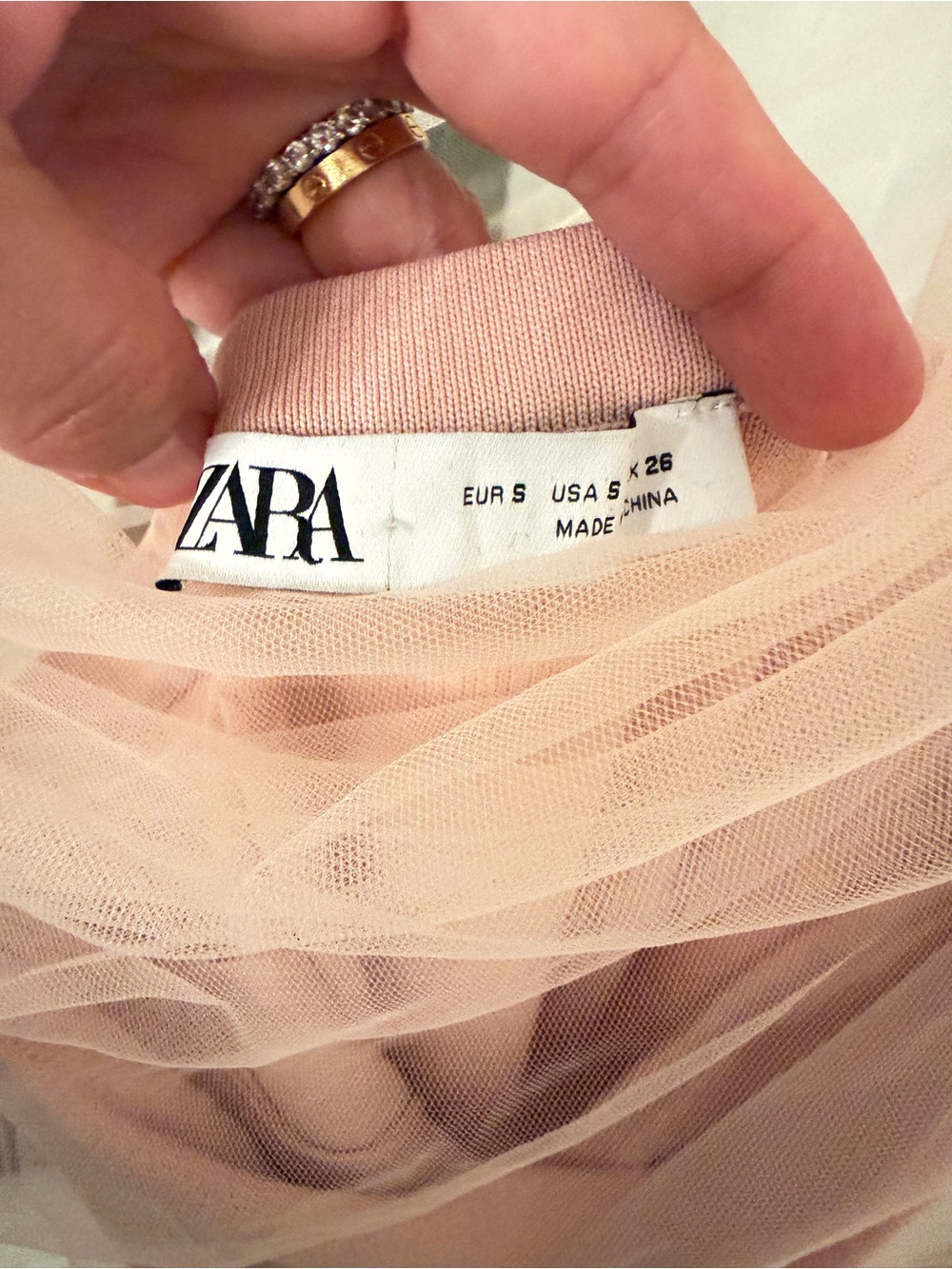 Zara Blush Pink Draped Mesh Maxi Dress Small NWT Cowl Neck - Picture 7 of 8